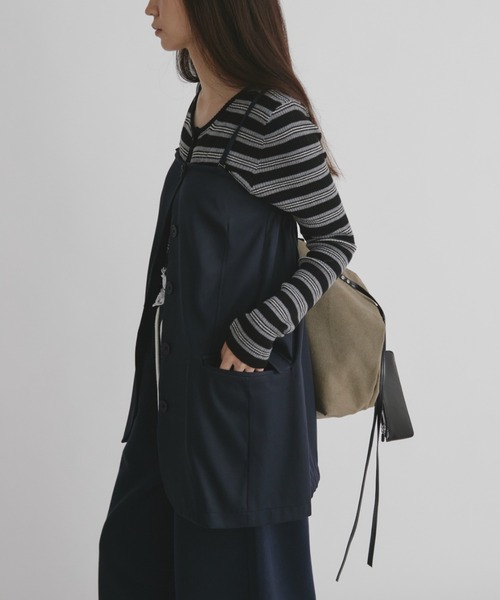 duei（デュイ）の「2WAYテーラードツイルビスチェ（チューブトップ・レディース・ネイビー/グレー・FREE）」の21枚目の写真