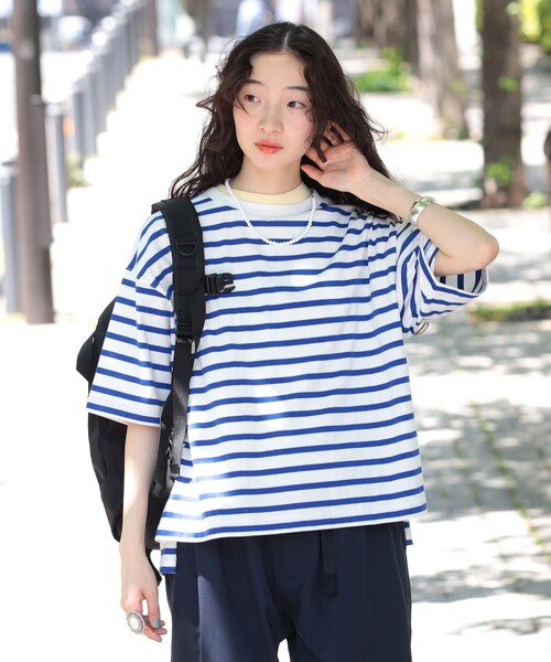 セール】ボーダー ビッグ ショートスリーブ（Tシャツ/カットソー