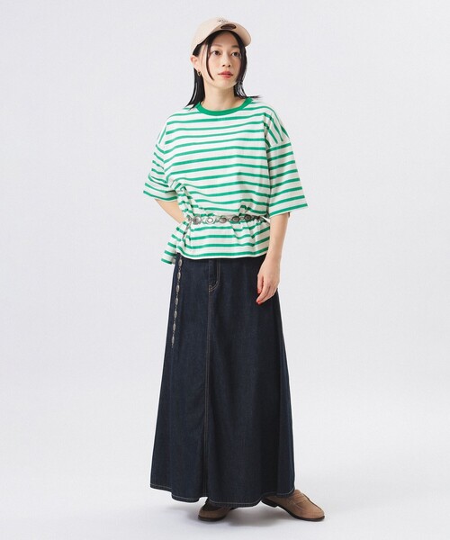 BEAMS BOY(ビームスボーイ)の「ボーダー ビッグ ショートスリーブ(Tシャツ/カットソー・レディース・オフホワイト/ホワイト系その他7/ブラック・ONE SIZE)」の15枚目の写真