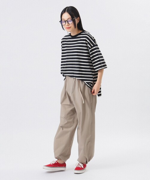 BEAMS BOY(ビームスボーイ)の「ボーダー ビッグ ショートスリーブ(Tシャツ/カットソー・レディース・オフホワイト/ホワイト系その他7/ブラック・ONE SIZE)」の20枚目の写真