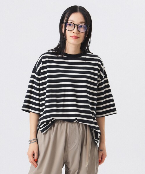 BEAMS BOY(ビームスボーイ)の「ボーダー ビッグ ショートスリーブ(Tシャツ/カットソー・レディース・オフホワイト/ホワイト系その他7/ブラック・ONE SIZE)」の22枚目の写真