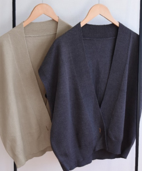 aquagarage（アクアガレージ）の「ニットベストカーディガン（ニット/セーター・レディース・サンドベージュ/チャコール・ONESIZE）」の18枚目の写真