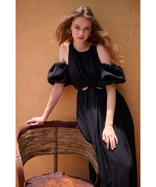 Estella.K(エステラケー)の「Rosie Cutout Long Dress カットアウトソフトドレス(ワンピース・レディース・アイボリー/サックスブルー/ブラック・FREE)」の16枚目の写真