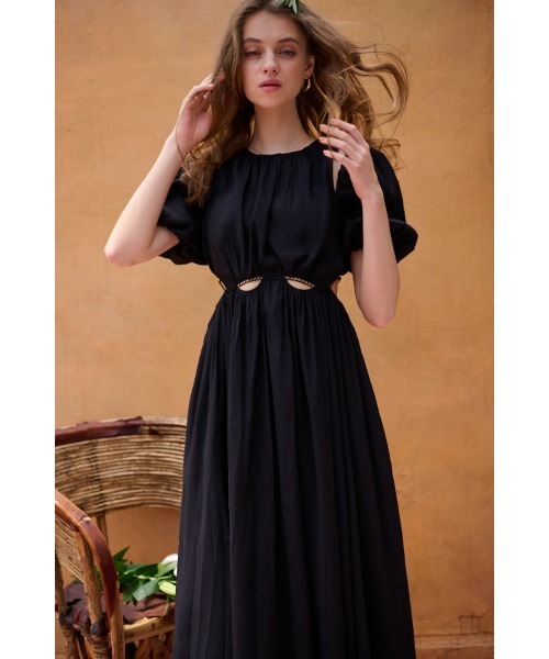 Estella.K(エステラケー)の「Rosie Cutout Long Dress カットアウトソフトドレス(ワンピース・レディース・アイボリー/サックスブルー/ブラック・FREE)」の20枚目の写真