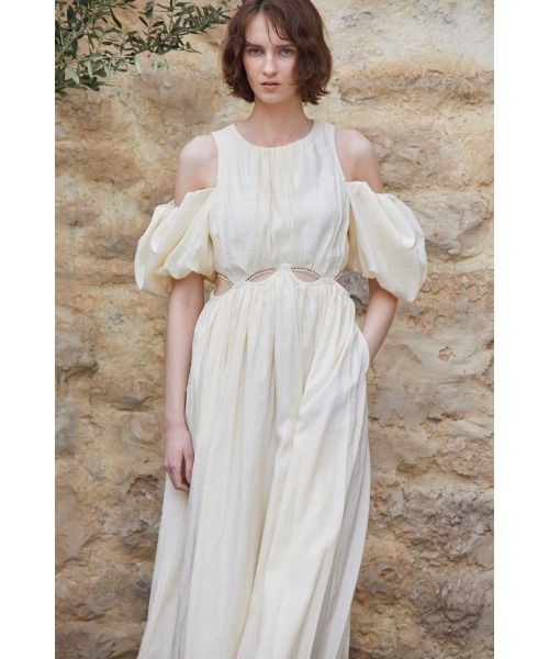 エステラケー Rosie Cutout Long Dress アイボリー Rosie Cutout Long Dress -IVO- – Estella.K