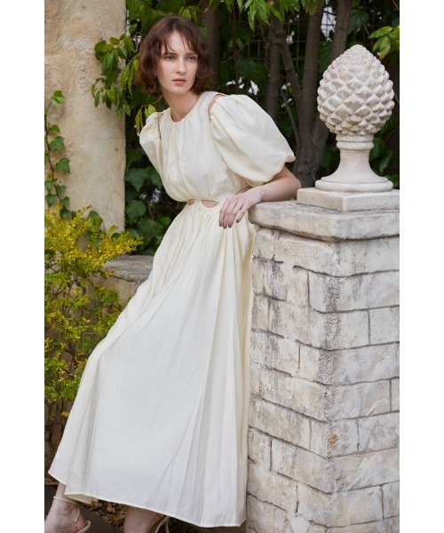 Estella.K(エステラケー)の「Rosie Cutout Long Dress カットアウトソフトドレス(ワンピース・レディース・アイボリー/サックスブルー/ブラック・FREE)」の11枚目の写真