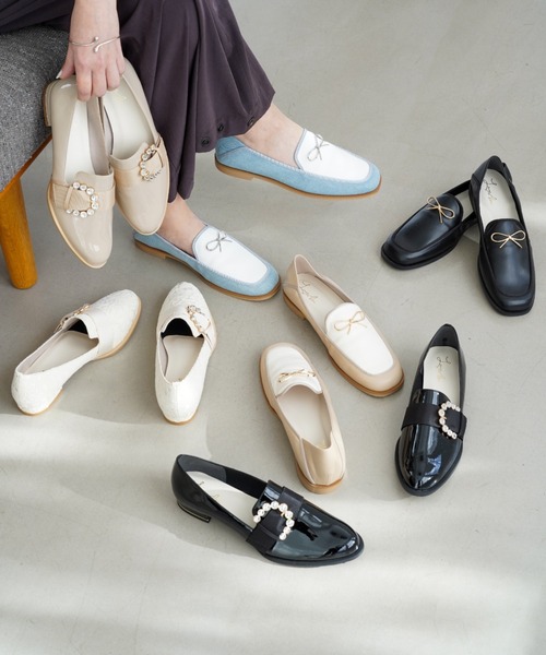 Launa lea（ラウナレア）の「リボンモチーフローファー(0592)（ローファー・レディース・ブラック/ベージュ/ライトブルー・22.5cm/23.5cm/23.0cm/24.5cm/24.0cm/22.0cm/25.0cm）」の14枚目の写真