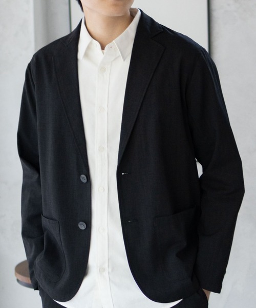 URBAN COLLECTION(アーバンコレクション)の「URBAN COLLECTION リネンライクジャケット(テーラードジャケット・メンズ・ブラック/チャコール・S/M/L/XL)」の1枚目の写真