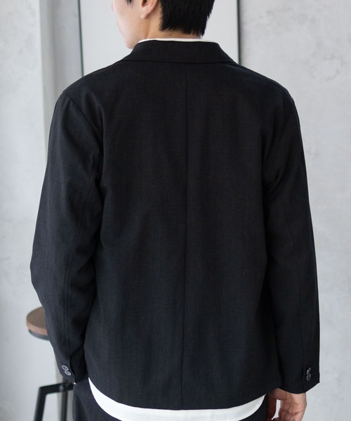 URBAN COLLECTION(アーバンコレクション)の「URBAN COLLECTION リネンライクジャケット(テーラードジャケット・メンズ・ブラック/チャコール・S/M/L/XL)」の11枚目の写真