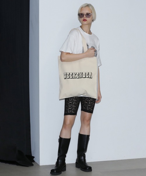 ROSE BUD（ローズバッド）の「(SANFRANCISCO.NNECT.)WEEKENDER TOTE BAG（トートバッグ・レディース・ホワイト/ブラック・ONE SIZE）」の6枚目の写真