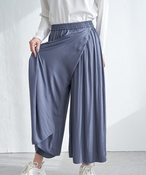 ikka（イッカ）の「カッセンボリュームラップスカーチョ（その他パンツ・レディース・チャコールグレー/ダークグリーン/ブルー/モカ・S/M/L）」の14枚目の写真