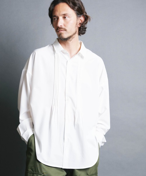 COMMON WARE（コモンウェアー）の「COMMONWARE:PE STRETCH PIN TUCK SHIRTS L/S/ ブロード ピンタックシャツ ロングスリーブ（シャツ/ブラウス・メンズ・ブラック/ホワイト・M/L/XL）」の13枚目の写真