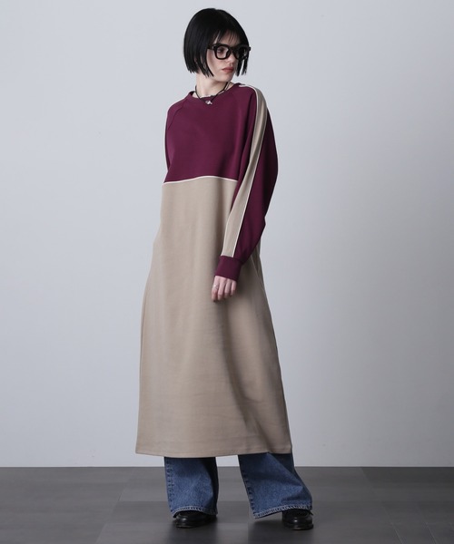 ROSE BUD（ローズバッド）の「ラインカットソーワンピース（ワンピース・レディース・カーキ/ブラック/バーガンディー・ONE SIZE）」の11枚目の写真