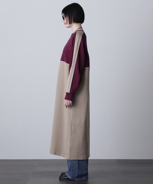 ROSE BUD（ローズバッド）の「ラインカットソーワンピース（ワンピース・レディース・カーキ/ブラック/バーガンディー・ONE SIZE）」の12枚目の写真