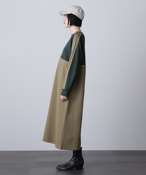 ROSE BUD（ローズバッド）の「ラインカットソーワンピース（ワンピース・レディース・カーキ/ブラック/バーガンディー・ONE SIZE）」の8枚目の写真