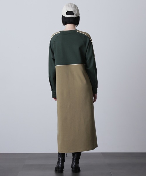 ROSE BUD（ローズバッド）の「ラインカットソーワンピース（ワンピース・レディース・カーキ/ブラック/バーガンディー・ONE SIZE）」の9枚目の写真