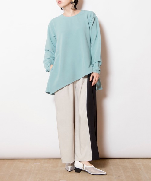 OSMOSIS（オズモーシス）の「アシンメトリー切替パンツ（その他パンツ・レディース・アイボリー/ライトグレー/ブラック・ONE SIZE）」の11枚目の写真