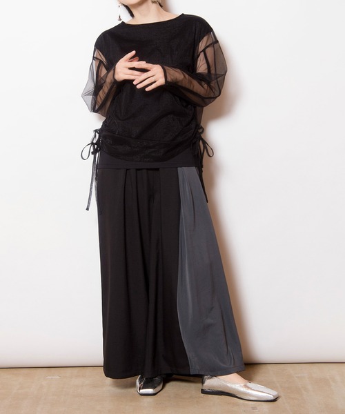 OSMOSIS（オズモーシス）の「アシンメトリー切替パンツ（その他パンツ・レディース・アイボリー/ライトグレー/ブラック・ONE SIZE）」の14枚目の写真