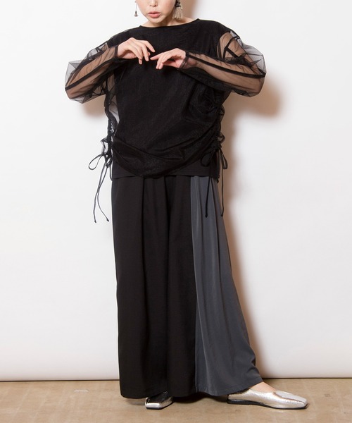 OSMOSIS（オズモーシス）の「アシンメトリー切替パンツ（その他パンツ・レディース・アイボリー/ライトグレー/ブラック・ONE SIZE）」の15枚目の写真