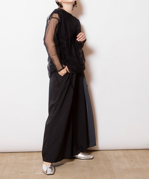 OSMOSIS（オズモーシス）の「アシンメトリー切替パンツ（その他パンツ・レディース・アイボリー/ライトグレー/ブラック・ONE SIZE）」の18枚目の写真