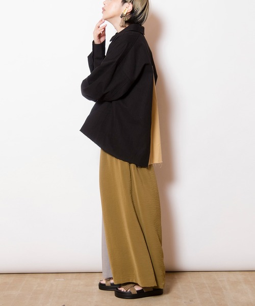 OSMOSIS（オズモーシス）の「アシンメトリー切替パンツ（その他パンツ・レディース・アイボリー/ライトグレー/ブラック・ONE SIZE）」の20枚目の写真