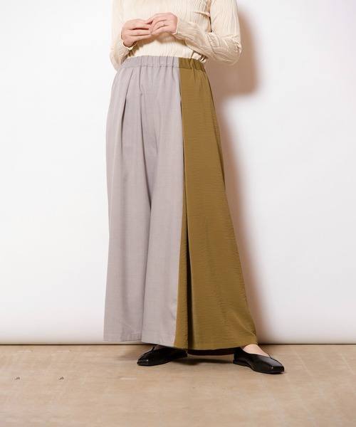 OSMOSIS（オズモーシス）の「アシンメトリー切替パンツ（その他パンツ・レディース・アイボリー/ライトグレー/ブラック・ONE SIZE）」の22枚目の写真