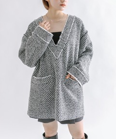 maisonspecial ビッグヘリンボーンミドルコート ビッグヘリンボーンミドルコート【MAISON SPECIAL/メゾン