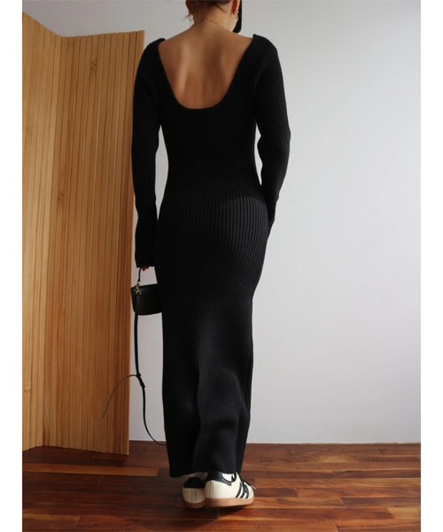 TRUNC(トランクエイティーエイト)の「Back Open Knit One piece(ワンピース・レディース・ブラック/グレー・FREE)」の21枚目の写真