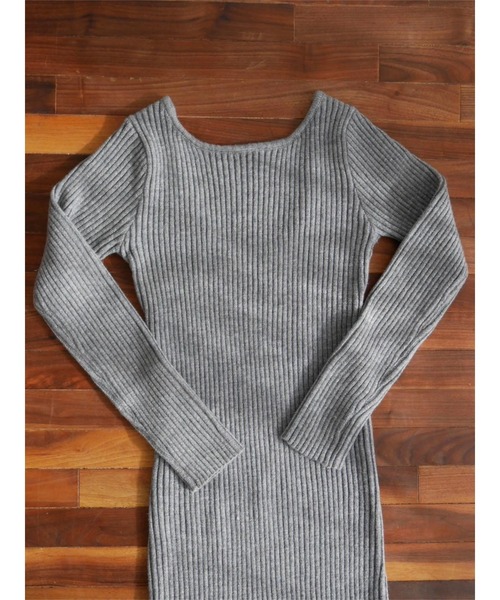 TRUNC(トランクエイティーエイト)の「Back Open Knit One piece(ワンピース・レディース・ブラック/グレー・FREE)」の13枚目の写真
