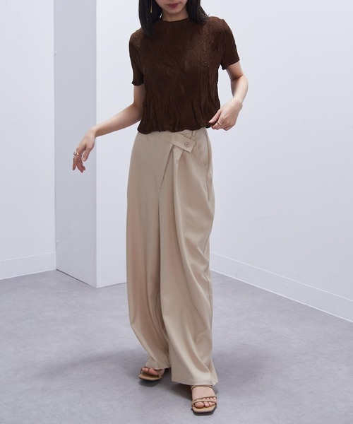 【VERY掲載】gongdid design ウェーブクロップトップ Gongdid Design】Wavy crop top プリーツウェーブ クロップド