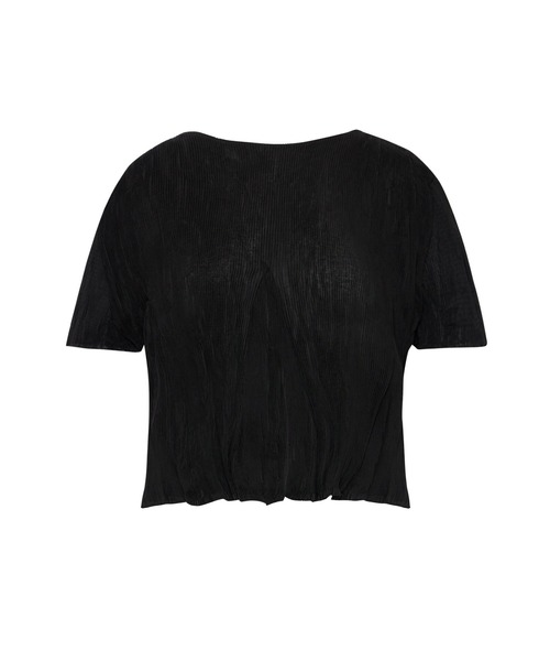 Gongdid Design(ゴンディッドデザイン)の「【Gongdid Design】Wavy crop top プリーツウェーブ クロップドトップス(Tシャツ/カットソー・レディース・ブラック/オフホワイト/グレー/ブラウン/ネイビー・FREE)」の19枚目の写真