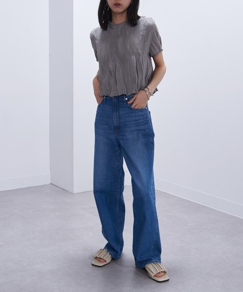 【VERY掲載】gongdid design ウェーブクロップトップ Gongdid Design】Wavy crop top プリーツウェーブ クロップド