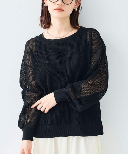 CROSS FUNCTION（クロスファンクション）の「《洗える》エブ楽 クラフトメッシュニットアンサンブル【CF/クロスファンクション】（ニット/セーター・レディース・ブルー/ライトグレー/ブラック・L/M/LL）」の17枚目の写真