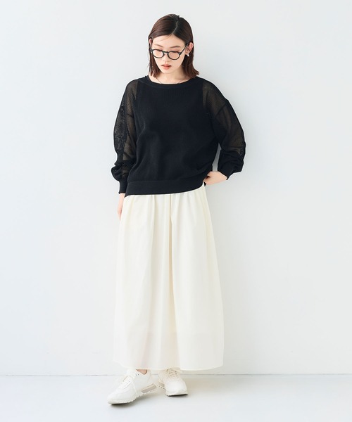 CROSS FUNCTION（クロスファンクション）の「《洗える》エブ楽 クラフトメッシュニットアンサンブル【CF/クロスファンクション】（ニット/セーター・レディース・ブルー/ライトグレー/ブラック・L/M/LL）」の20枚目の写真