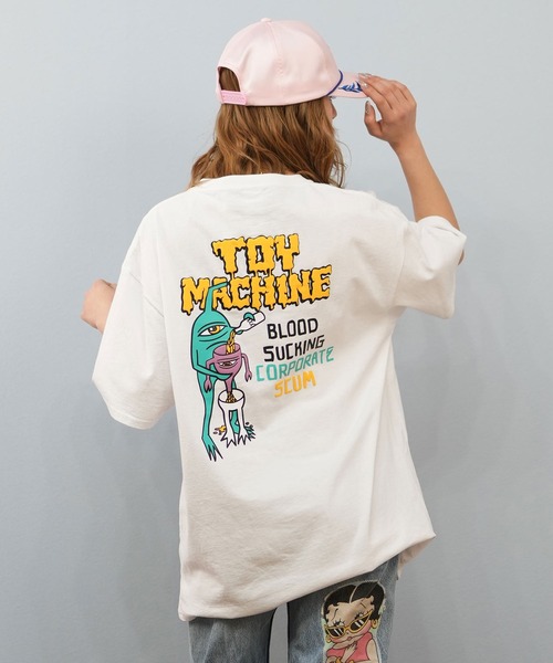 TOY　MACHINE（トイ　マシーン）の「【ユニセックス】TOY MACHINE/トイマシーン オーバーサイズ/バックプリントTシャツ MTMSFST14（Tシャツ/カットソー・レディース・ホワイト/ロイヤルブルー/ブラック・M/L）」の12枚目の写真