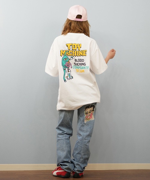 TOY　MACHINE（トイ　マシーン）の「【ユニセックス】TOY MACHINE/トイマシーン オーバーサイズ/バックプリントTシャツ MTMSFST14（Tシャツ/カットソー・レディース・ホワイト/ロイヤルブルー/ブラック・M/L）」の14枚目の写真