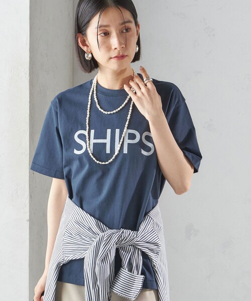 tomoships別注/ロゴTシャツ/新品/レディース/ セール】【SHIPS別注】Champion: SHIPS LOGO プリント TEE（T
