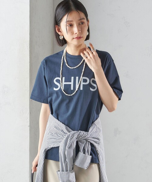 tomoships別注/ロゴTシャツ/新品/レディース/ 81BRANCA tシャツ 「SHIPS別注」81BRANCA:5分袖 ロゴ TEE 24SS