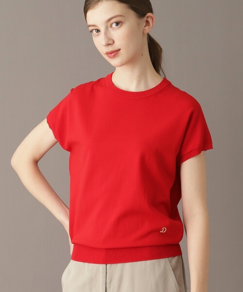 DRESSTERIOR(ドレステリア)の「【定番/洗える】コットンシルク混フレンチスリーブニット(ニット/セーター・レディース・ブルー/ワインレッド/ネイビー・34/36/38)」の5枚目の写真