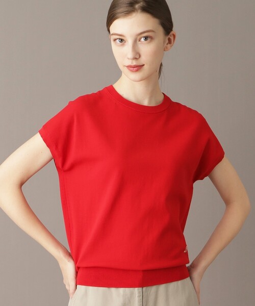 DRESSTERIOR(ドレステリア)の「【定番/洗える】コットンシルク混フレンチスリーブニット(ニット/セーター・レディース・ブルー/ワインレッド/ネイビー・34/36/38)」の7枚目の写真