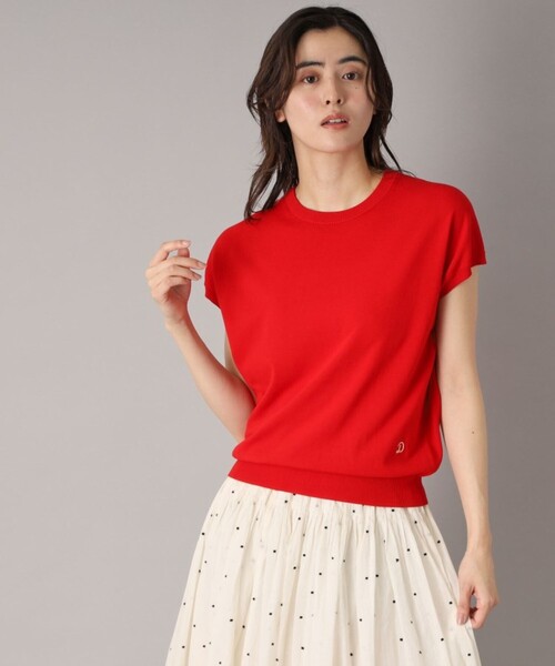 DRESSTERIOR(ドレステリア)の「【定番/洗える】コットンシルク混フレンチスリーブニット(ニット/セーター・レディース・ブルー/ワインレッド/ネイビー・34/36/38)」の11枚目の写真