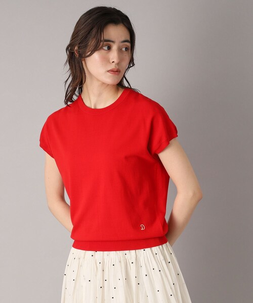 DRESSTERIOR(ドレステリア)の「【定番/洗える】コットンシルク混フレンチスリーブニット(ニット/セーター・レディース・ブルー/ワインレッド/ネイビー・34/36/38)」の12枚目の写真