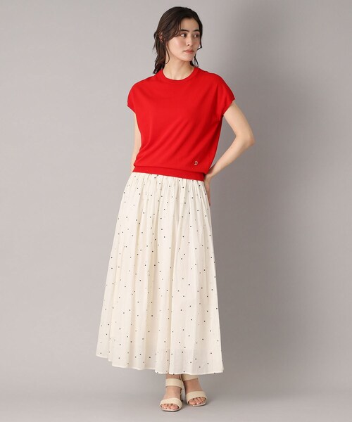 DRESSTERIOR(ドレステリア)の「【定番/洗える】コットンシルク混フレンチスリーブニット(ニット/セーター・レディース・ブルー/ワインレッド/ネイビー・34/36/38)」の13枚目の写真