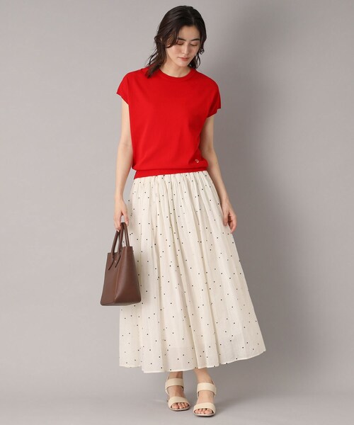 DRESSTERIOR(ドレステリア)の「【定番/洗える】コットンシルク混フレンチスリーブニット(ニット/セーター・レディース・ブルー/ワインレッド/ネイビー・34/36/38)」の14枚目の写真