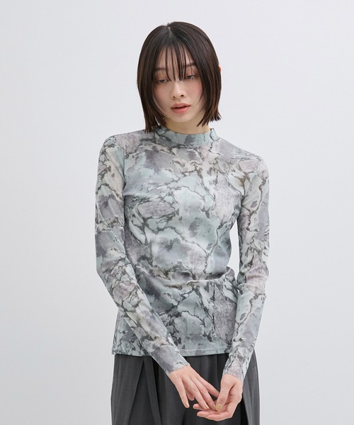 セール】マーブルストーンシアープルオーバー｜ウォッシャブル/シアー