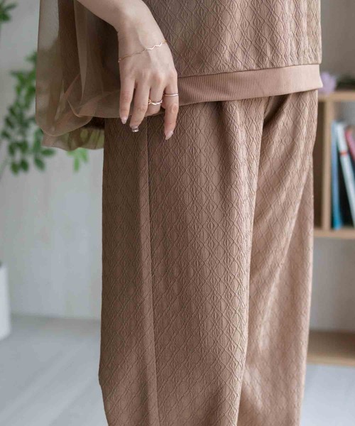 Howdy Marie（ハウディ―マリー）の「Howdy Marieカットジャガード セミワイドパンツ（その他パンツ・レディース・ブラック/ブラウン・M/L）」の5枚目の写真