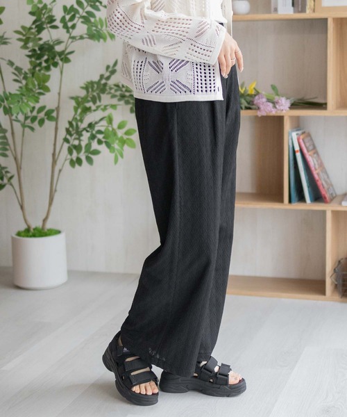 Howdy Marie（ハウディ―マリー）の「Howdy Marieカットジャガード セミワイドパンツ（その他パンツ・レディース・ブラック/ブラウン・M/L）」の9枚目の写真