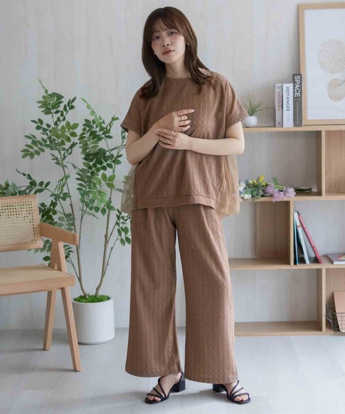 Howdy Marie（ハウディ―マリー）の「Howdy Marieカットジャガード セミワイドパンツ（その他パンツ・レディース・ブラック/ブラウン・M/L）」の20枚目の写真