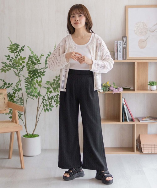 Howdy Marie（ハウディ―マリー）の「Howdy Marieカットジャガード セミワイドパンツ（その他パンツ・レディース・ブラック/ブラウン・M/L）」の21枚目の写真