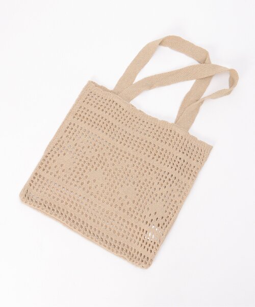 VENCEEXCHANGE（ヴァンスエクスチェンジ）の「かぎ編みトートバッグ（トートバッグ・レディース・オレンジ/ベージュ/グリーン系/ピンク系/ブラック/オフホワイト/パープル系・FREE）」の12枚目の写真